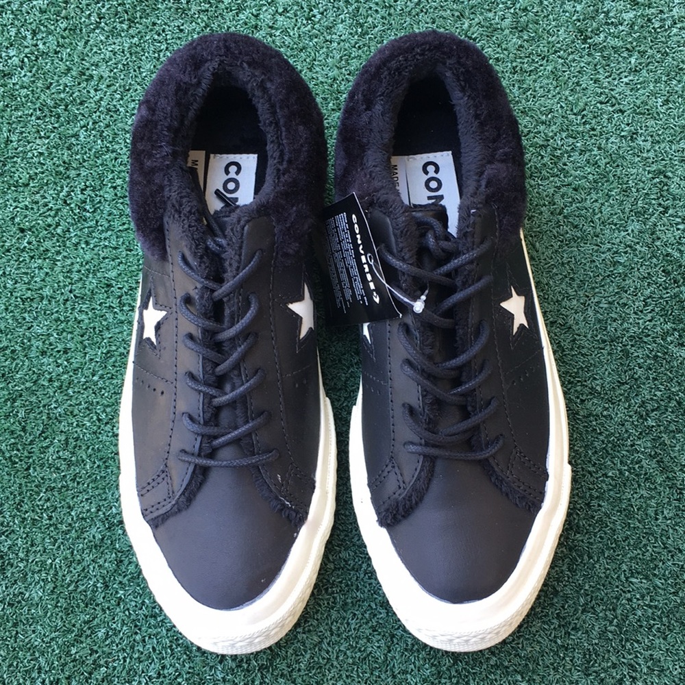 NWT Converse One Star Fur Oxford Sneaker Black 5.5